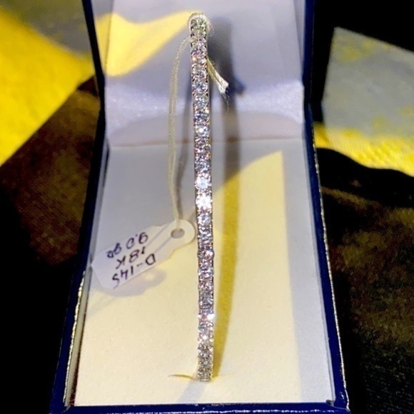 18K  White Gold Dimond Round bracelet US XS-S size high quality natural diamonds - Picture 5 of 8